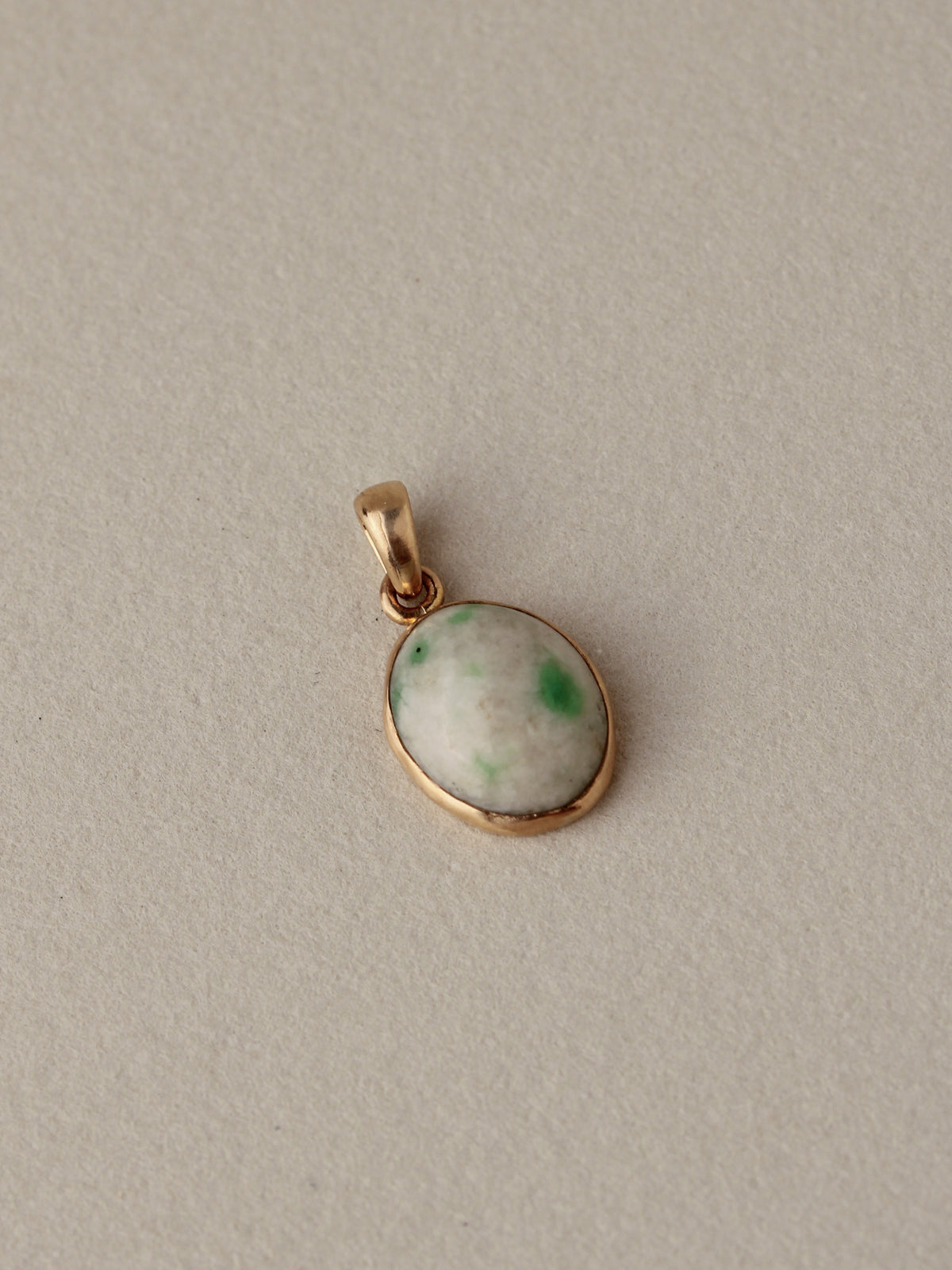 Tree Agate Cabochon Charm, 14k