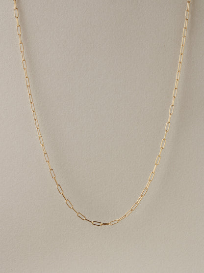 Midi Paperclip Chain, 14k