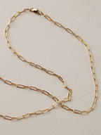 Midi Paperclip Chain, 14k