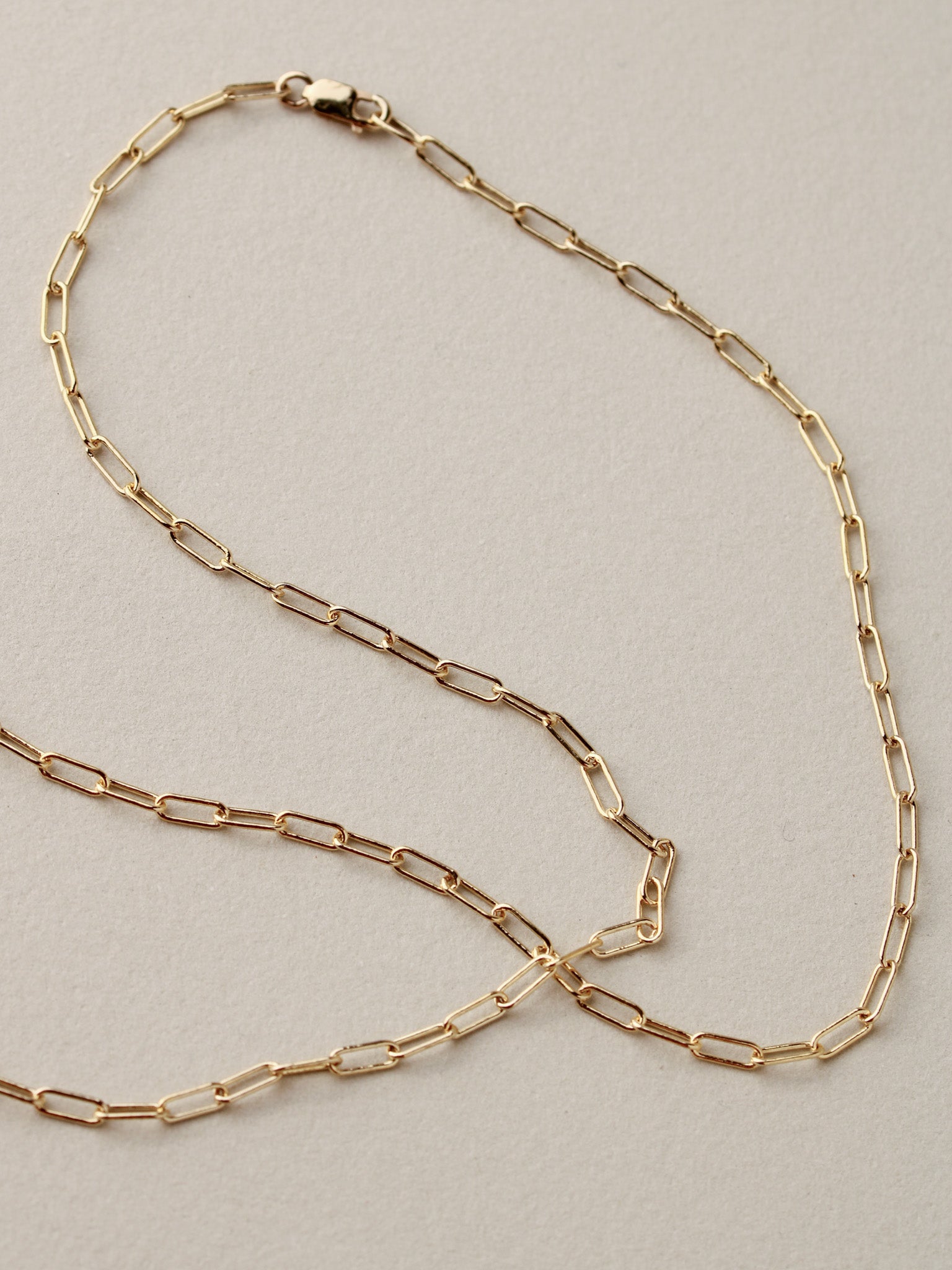 Midi Paperclip Chain, 14k