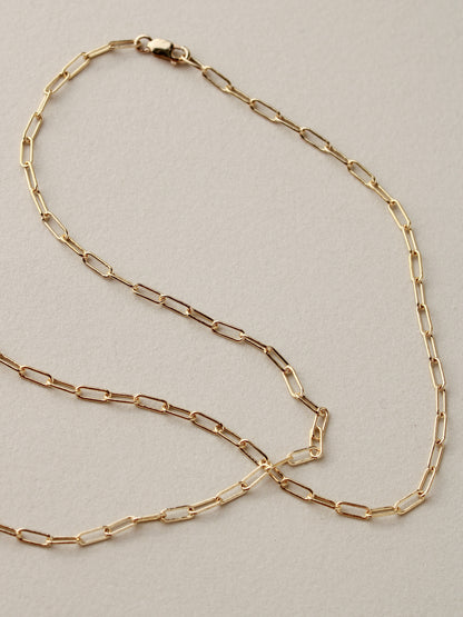 Midi Paperclip Chain, 14k