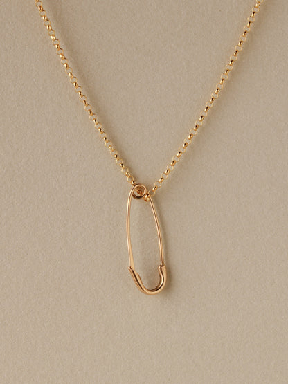 Gold Safety Pin, 14k