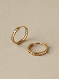 Lace Cutout Clicker Hoops, 14k