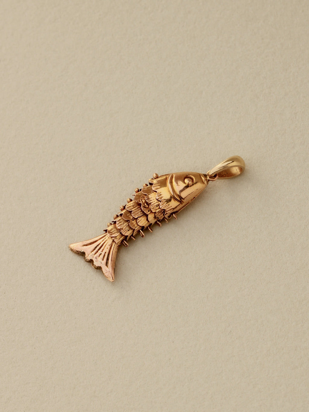 Articulated Koi Fish Charm, 14k