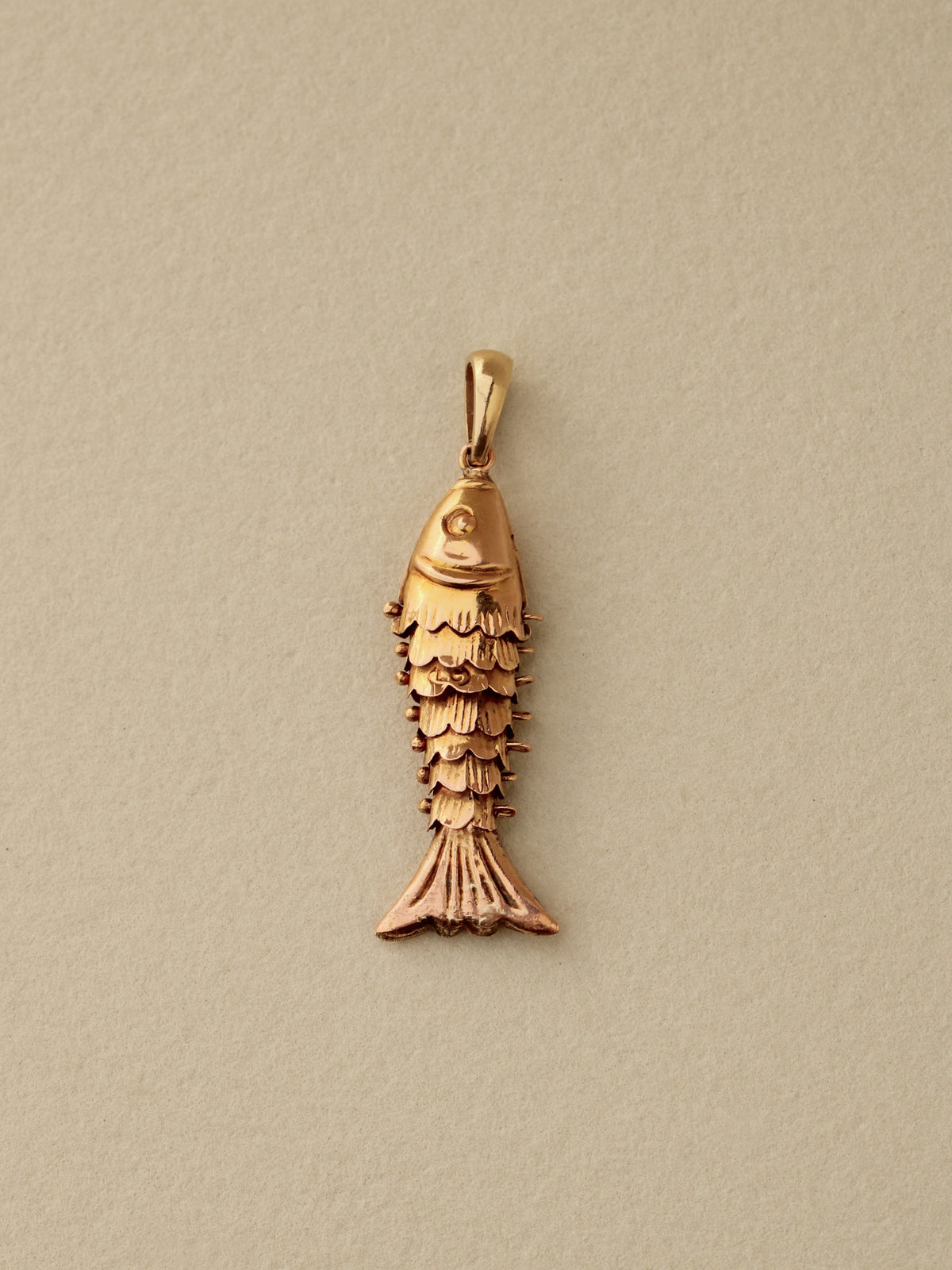 Articulated Koi Fish Charm, 14k