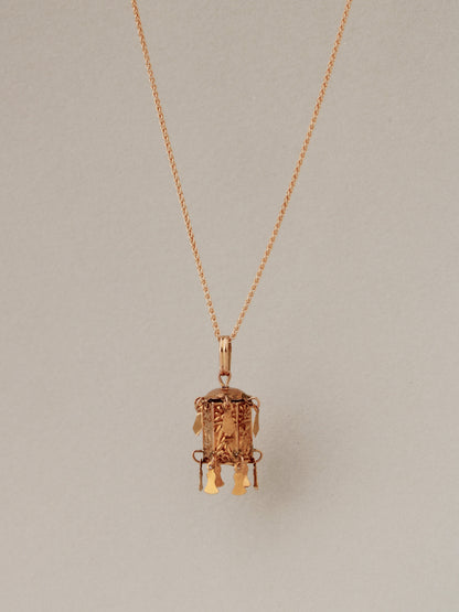 Chinese Lantern Necklace, 14k