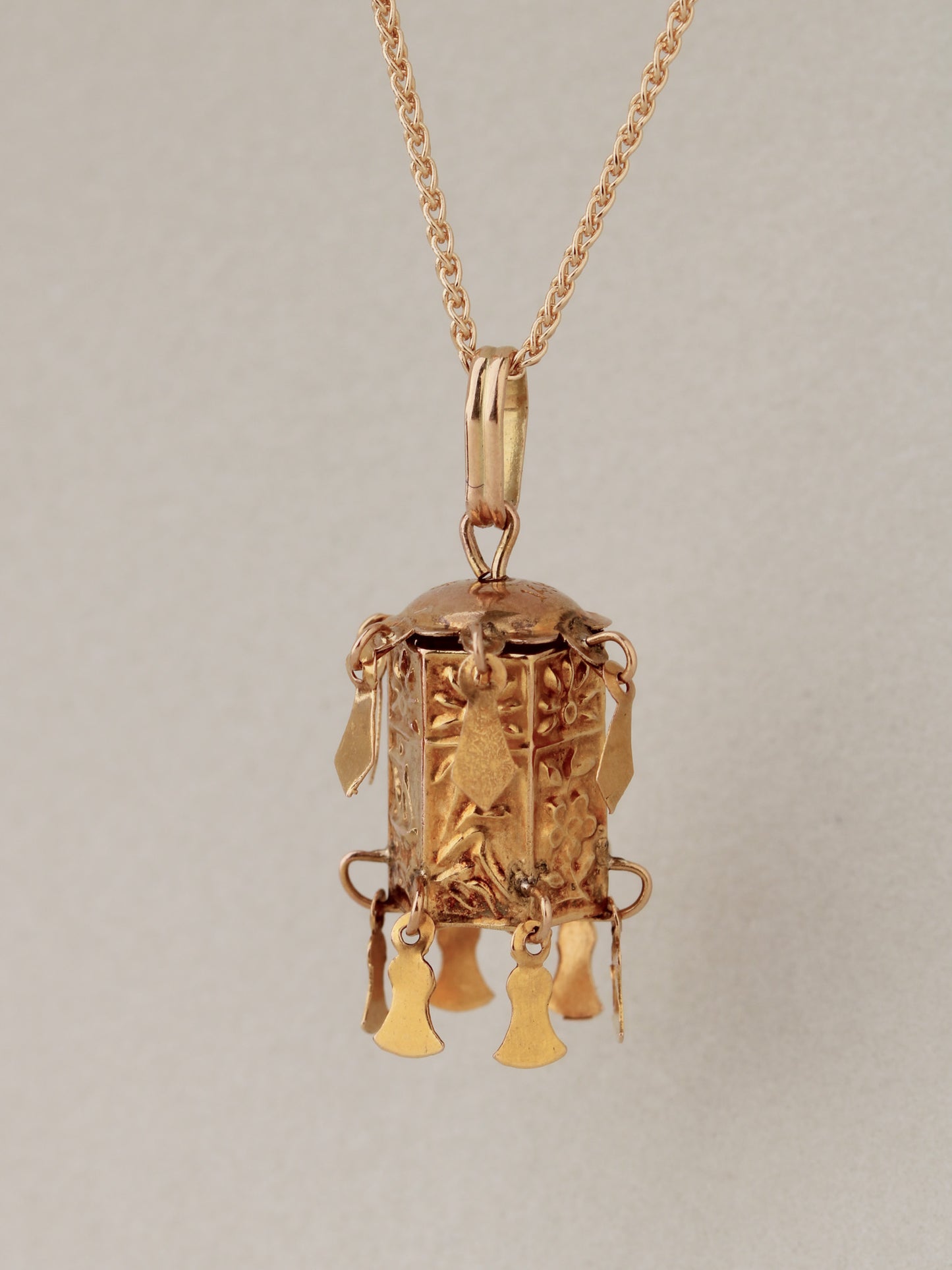 Chinese Lantern Necklace, 14k