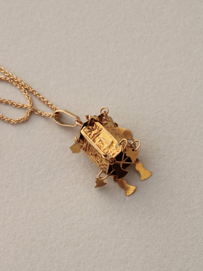 Chinese Lantern Necklace, 14k