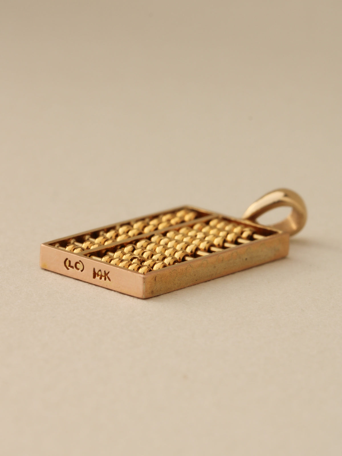 Abacus Charm, 14k
