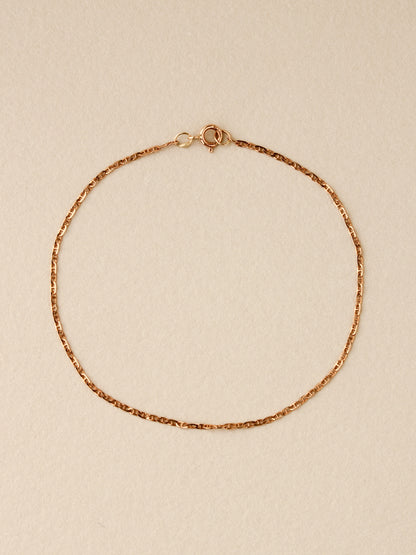 Dainty Mariner Chain Bracelet, 14k