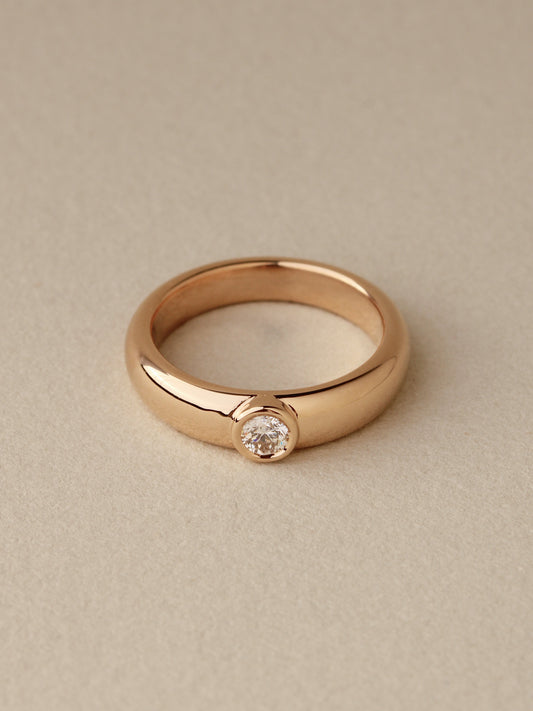 The Classic Bezel: Diamond in 14k Yellow Gold