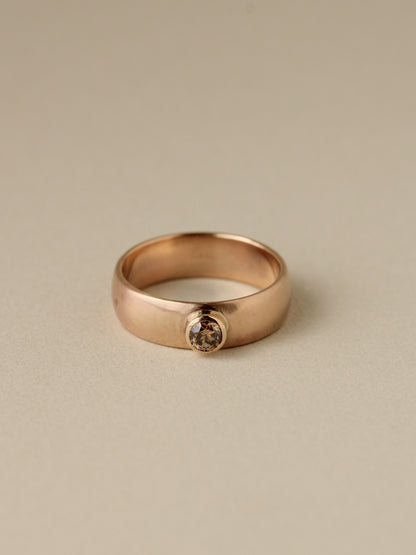 Cognac Diamond in Vintage 14k Apricot Gold