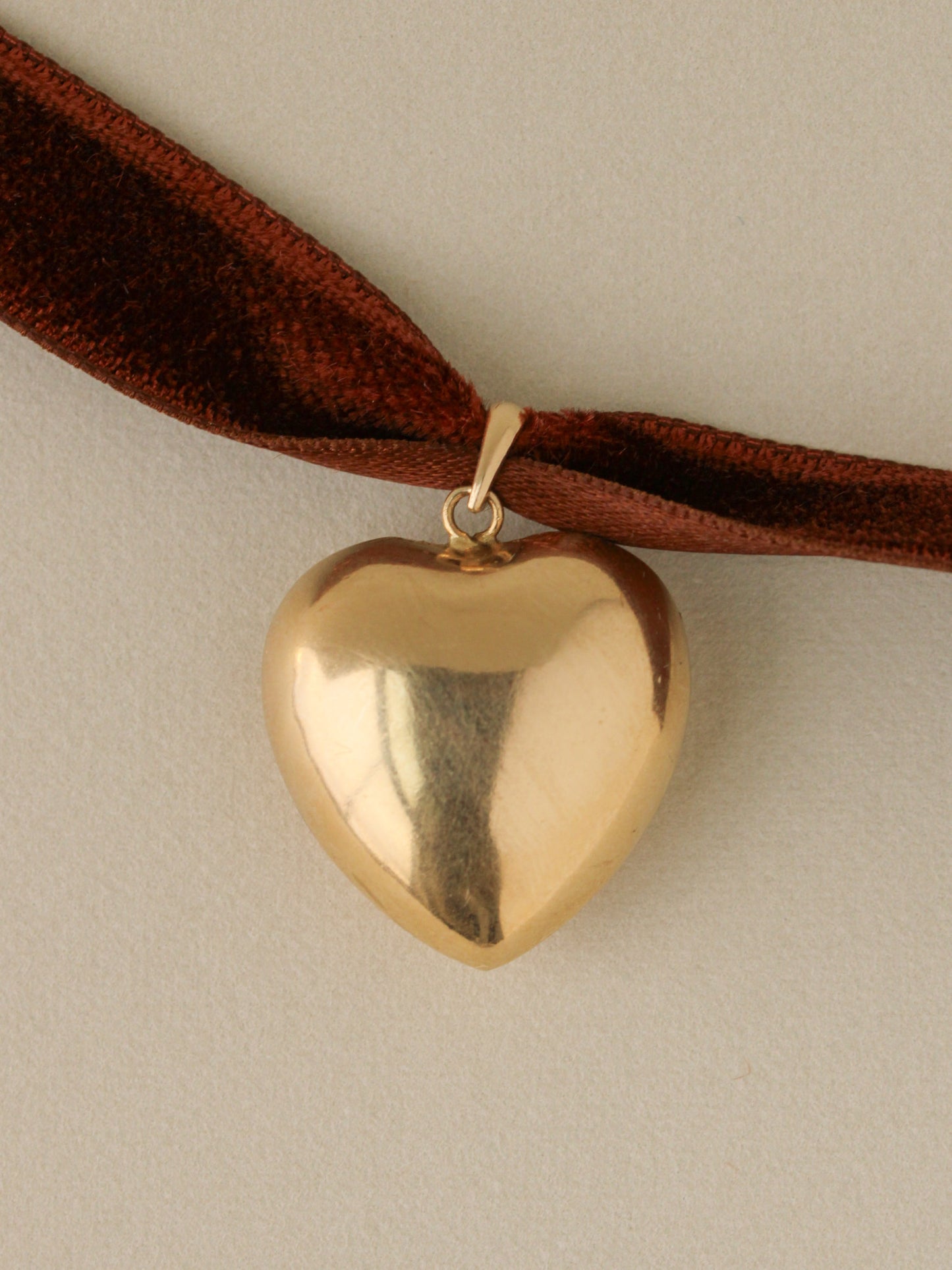 XL Puffy Heart Charm, 14k