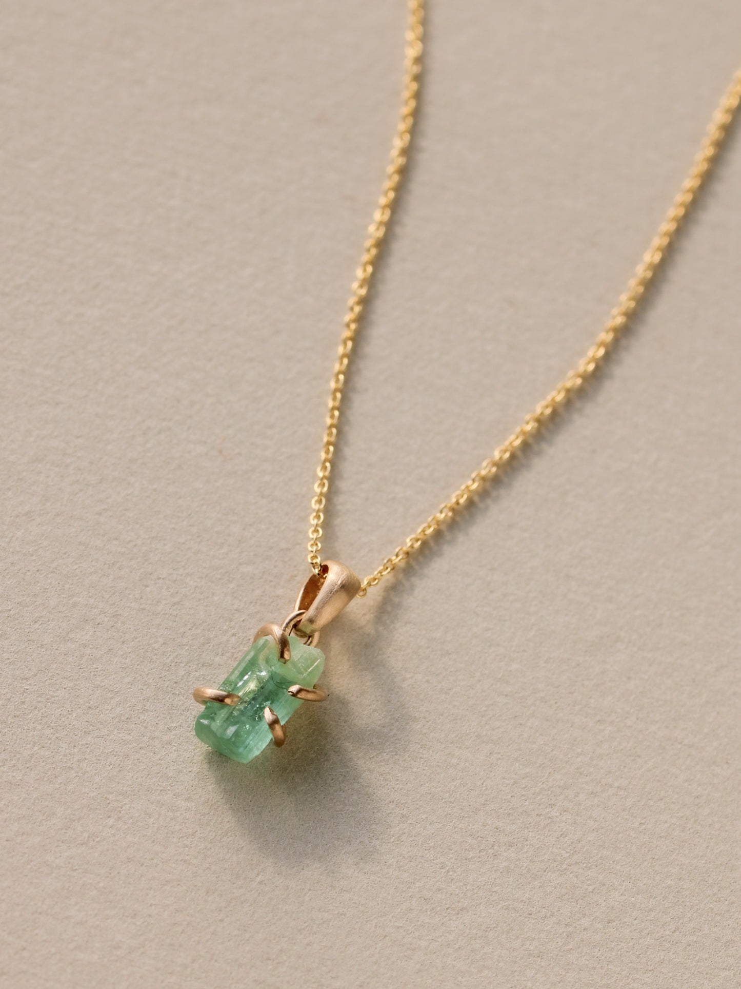 Tourmaline Prong Necklace, 14k