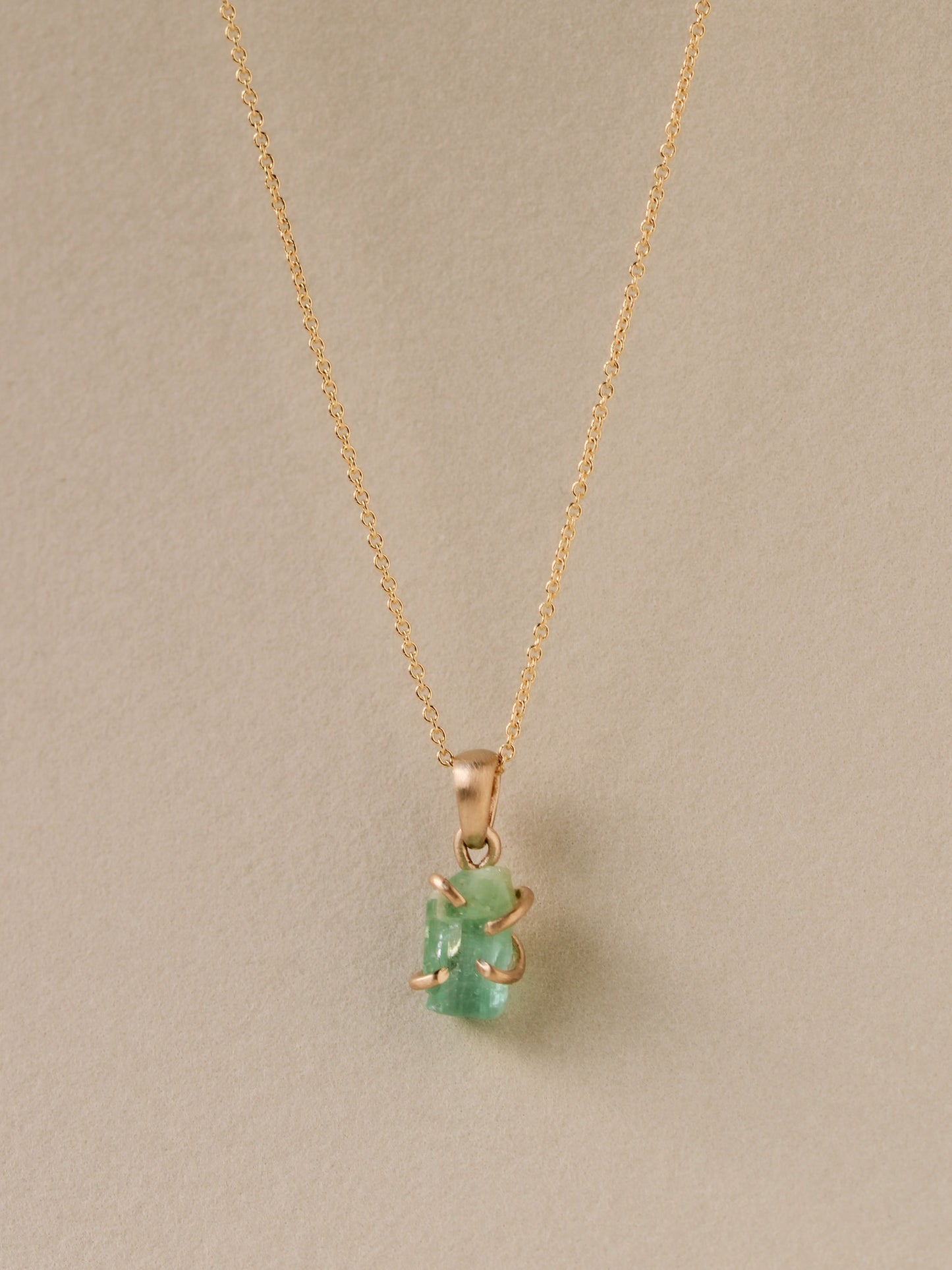 Tourmaline Prong Necklace, 14k