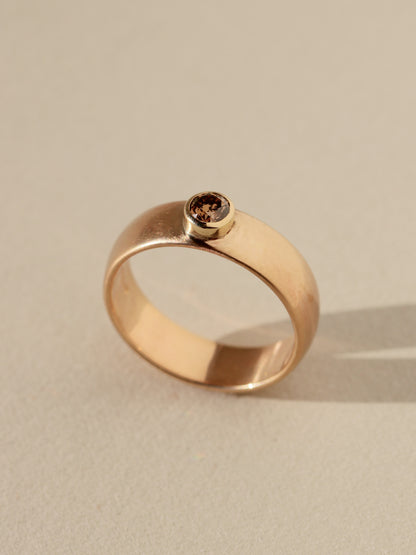 Cognac Diamond in Vintage 14k Apricot Gold