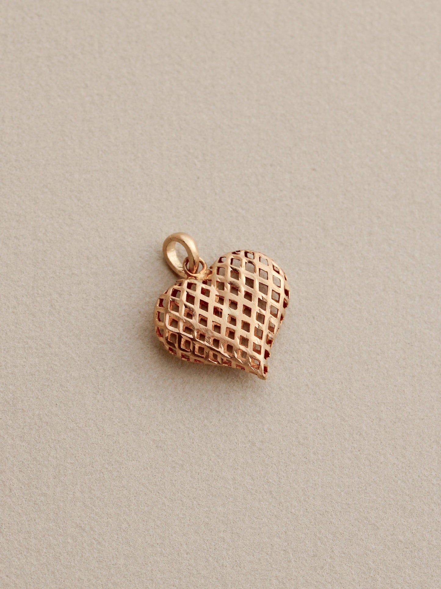 Woven Heart Charm, 14k