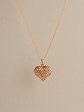 Woven Heart Charm, 14k