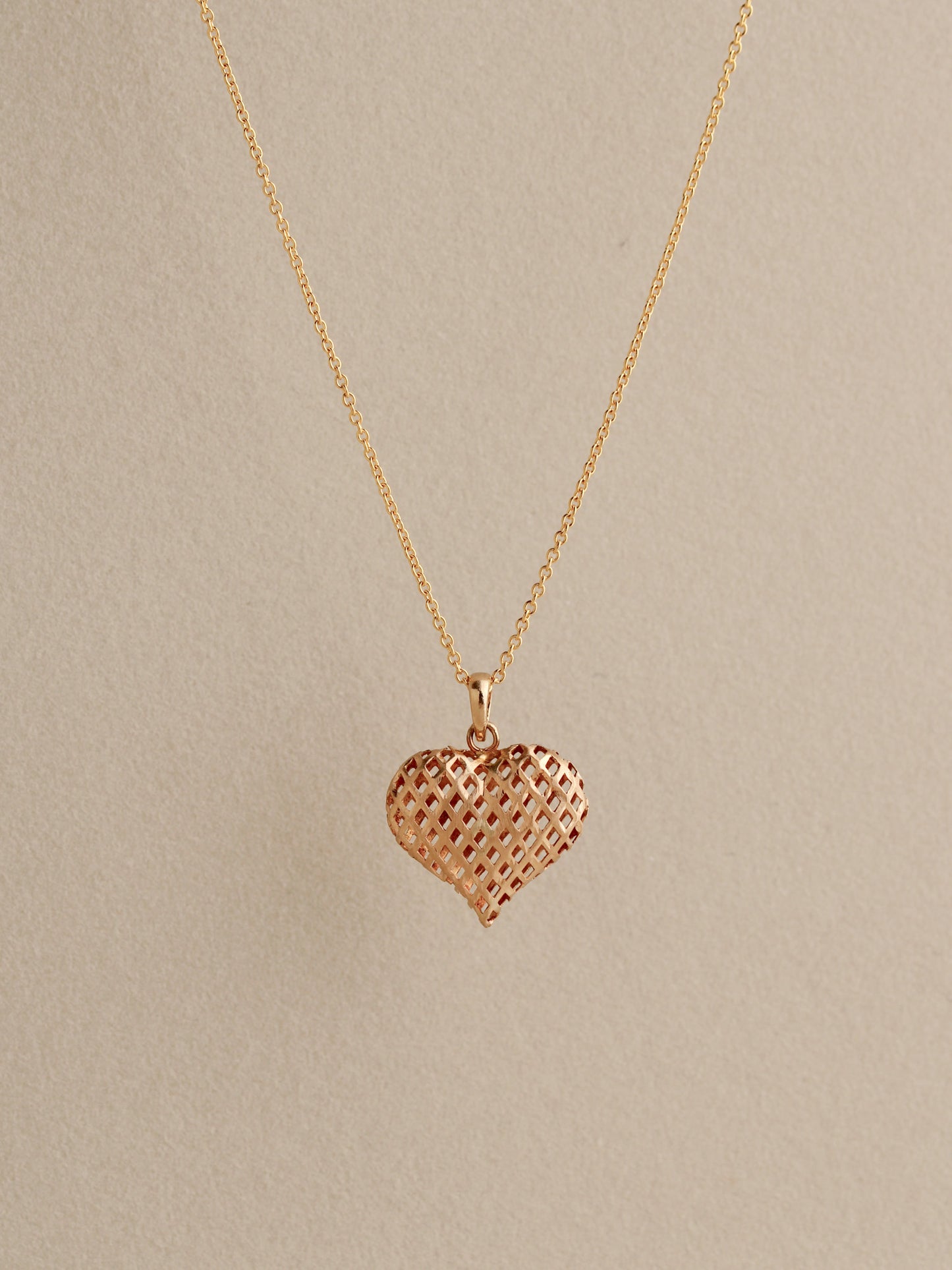 Woven Heart Charm, 14k