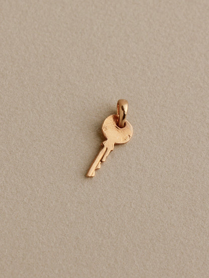 Tiny Key Charm, 14k