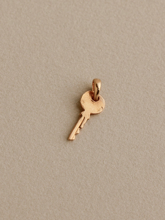 Tiny Key Charm, 14k