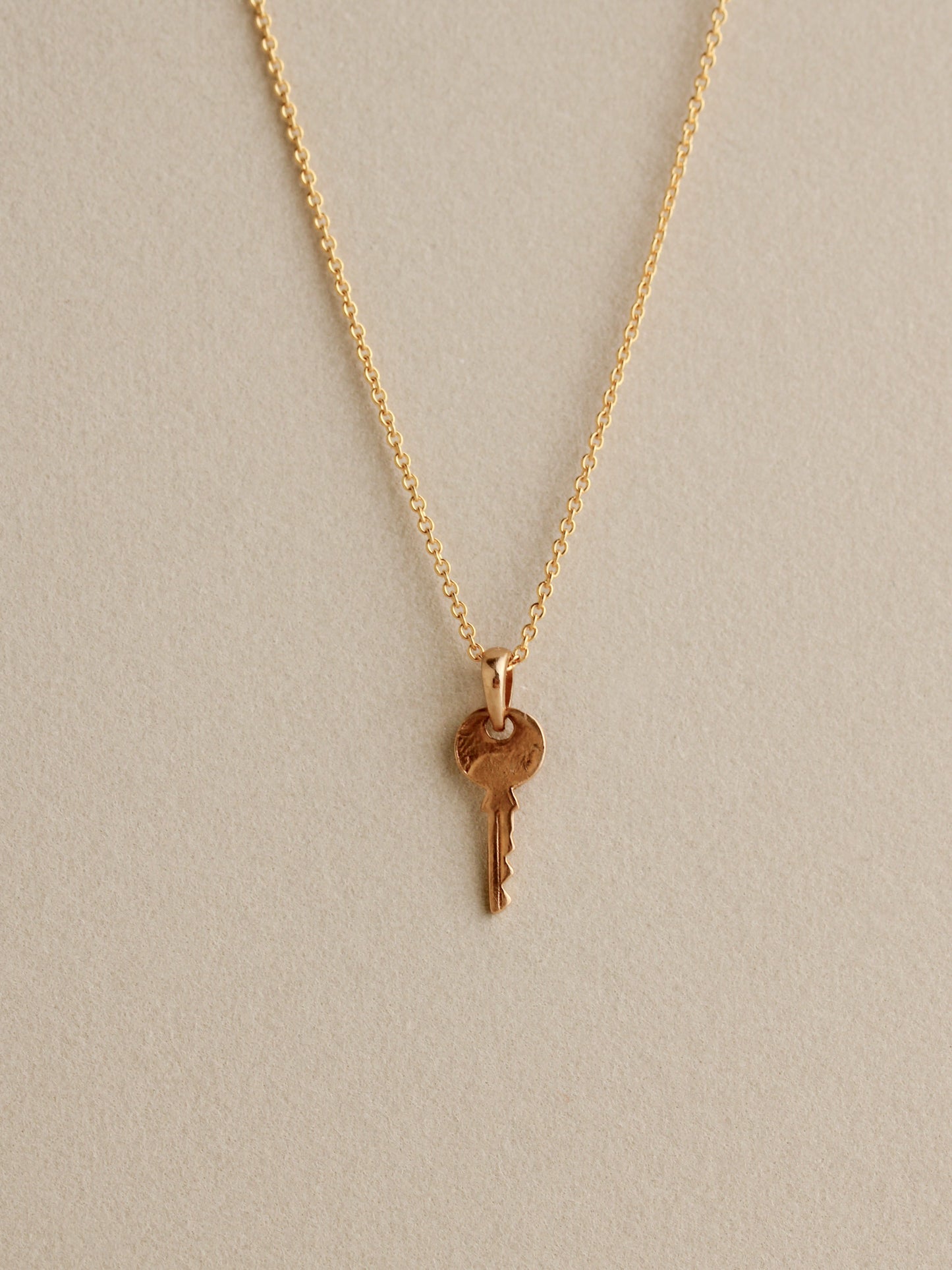 Tiny Key Charm, 14k