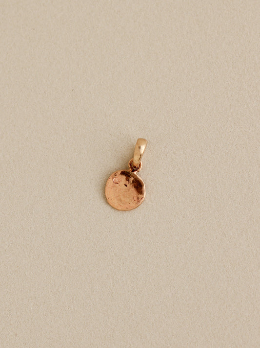 Tiny Moon Charm, 14k