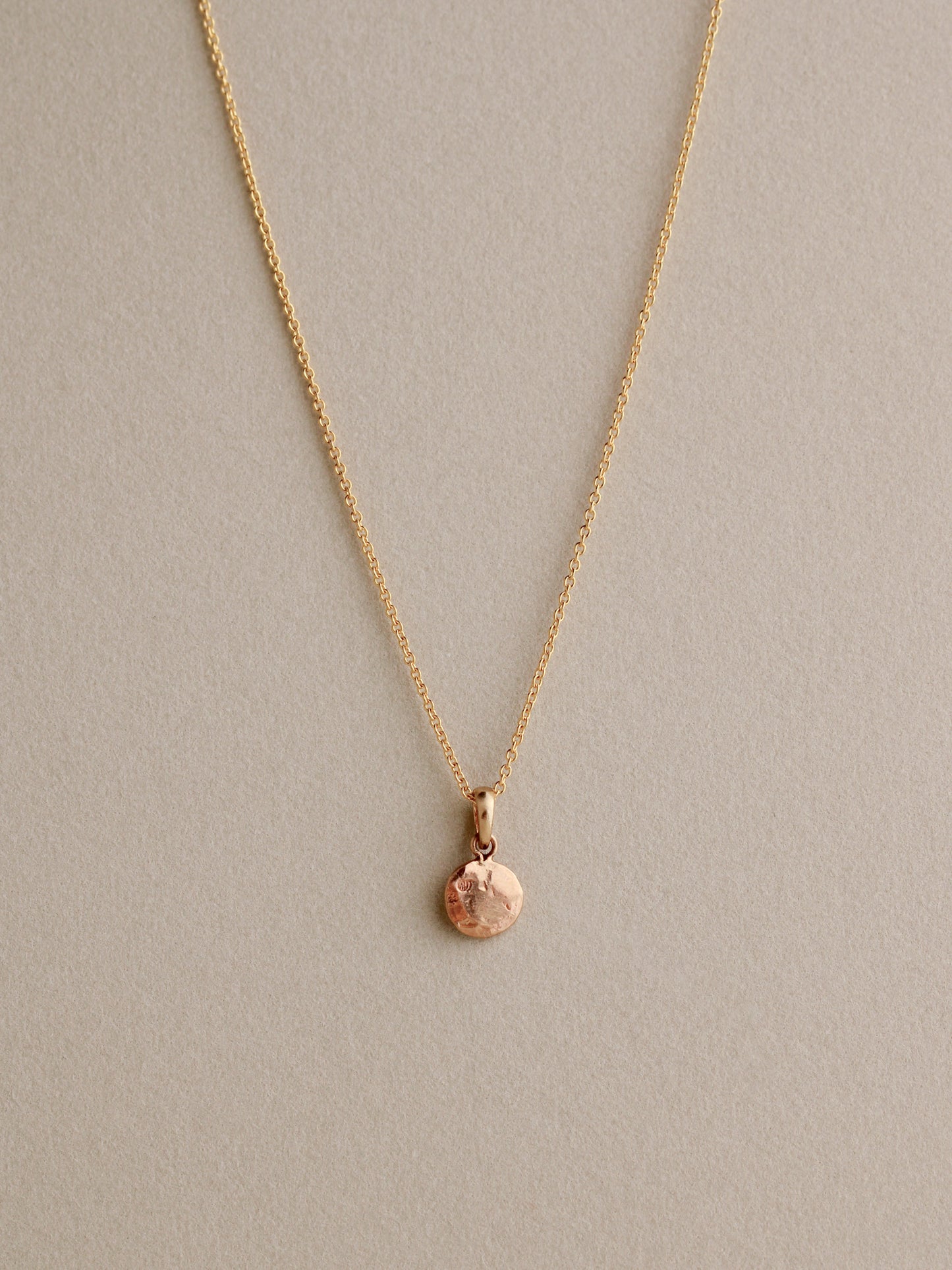 Tiny Moon Charm, 14k