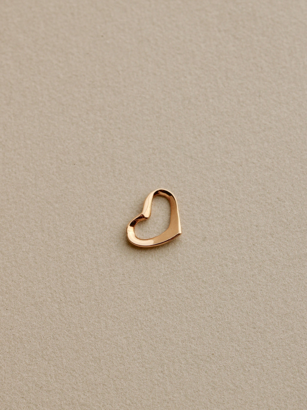 Tiny Open Heart Charm, 14k