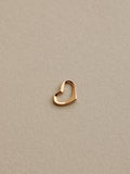 Tiny Open Heart Charm, 14k