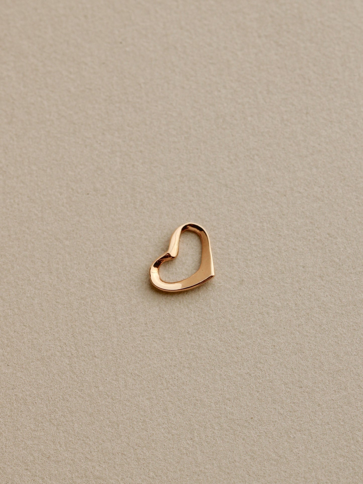 Tiny Open Heart Charm, 14k