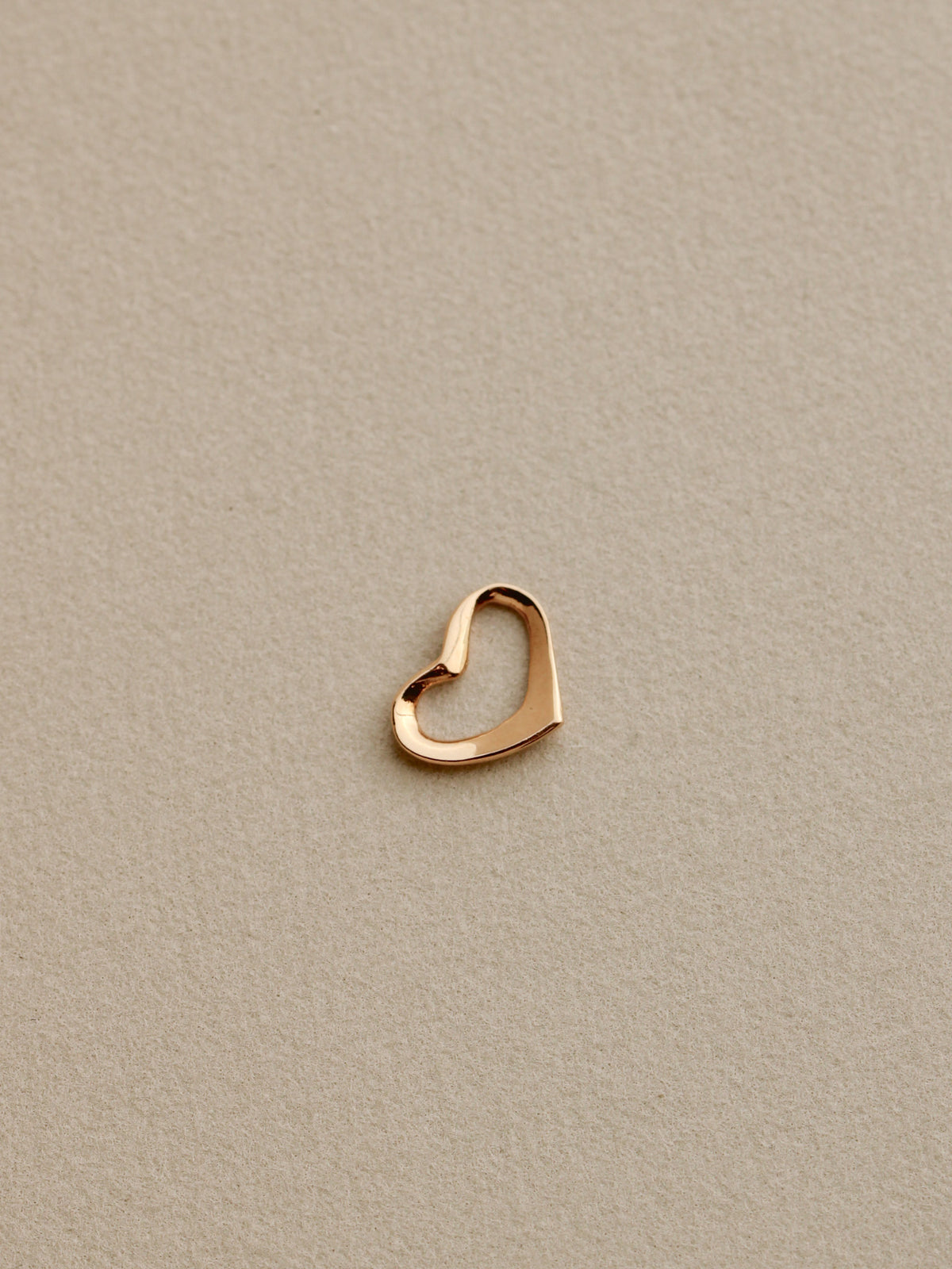Tiny Open Heart Charm, 14k