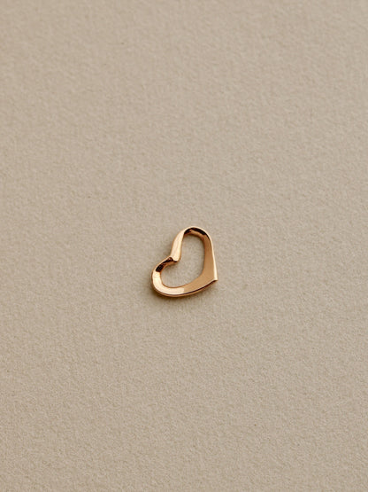 Tiny Open Heart Charm, 14k