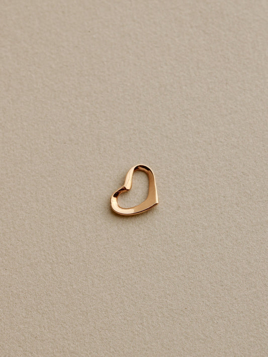 Tiny Open Heart Charm, 14k