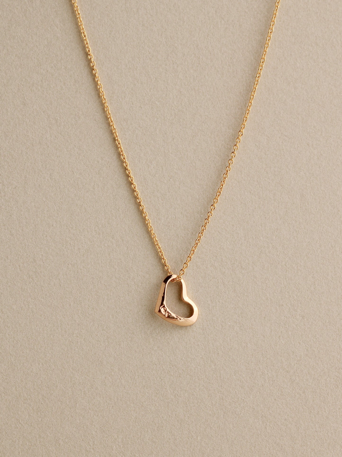 Tiny Open Heart Charm, 14k