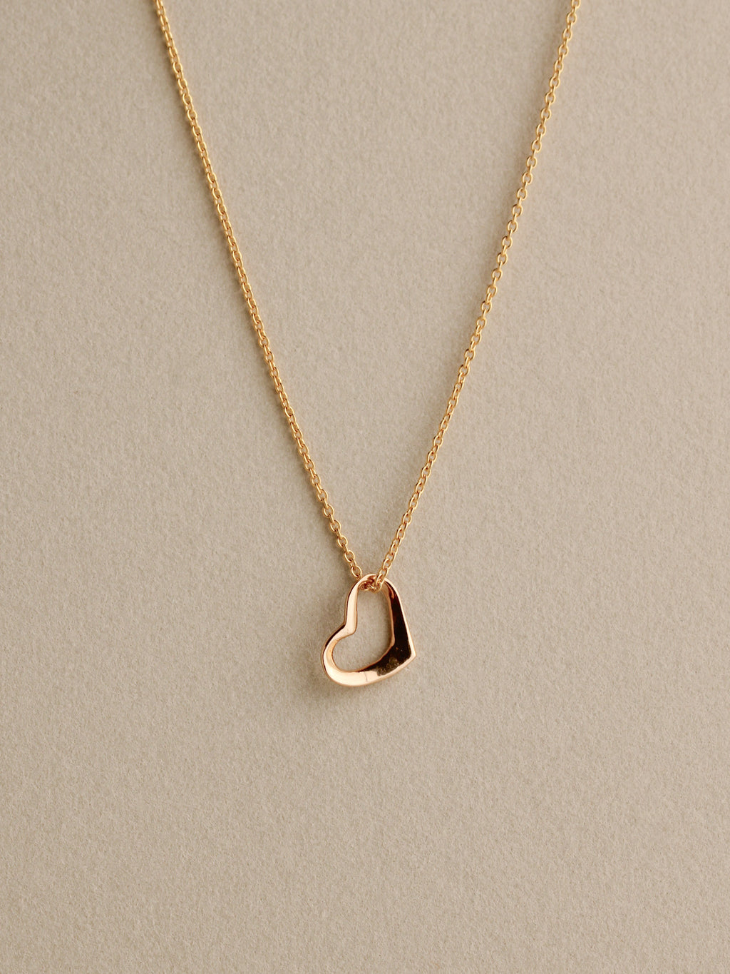 Tiny Open Heart Charm, 14k