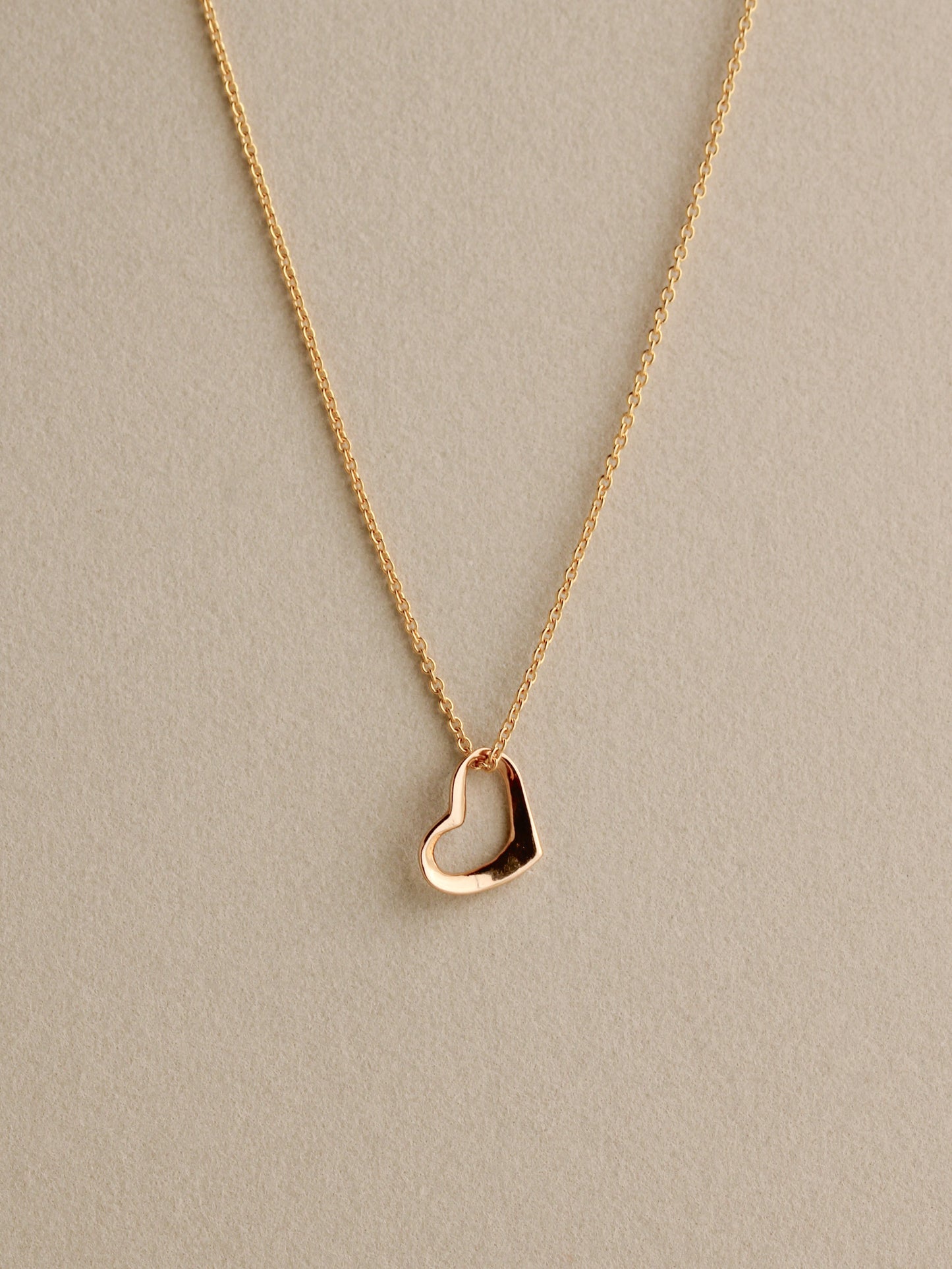 Tiny Open Heart Charm, 14k