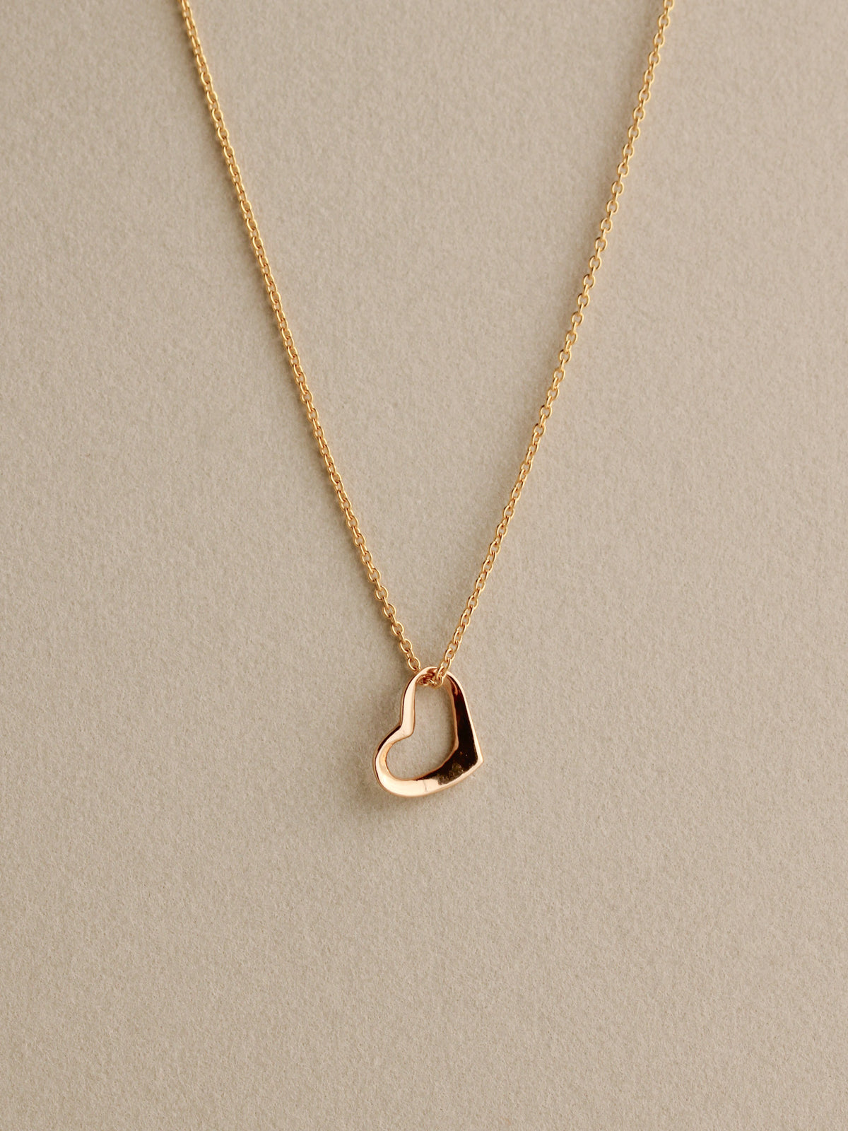 Tiny Open Heart Charm, 14k