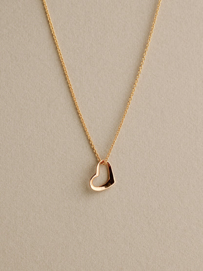 Tiny Open Heart Charm, 14k