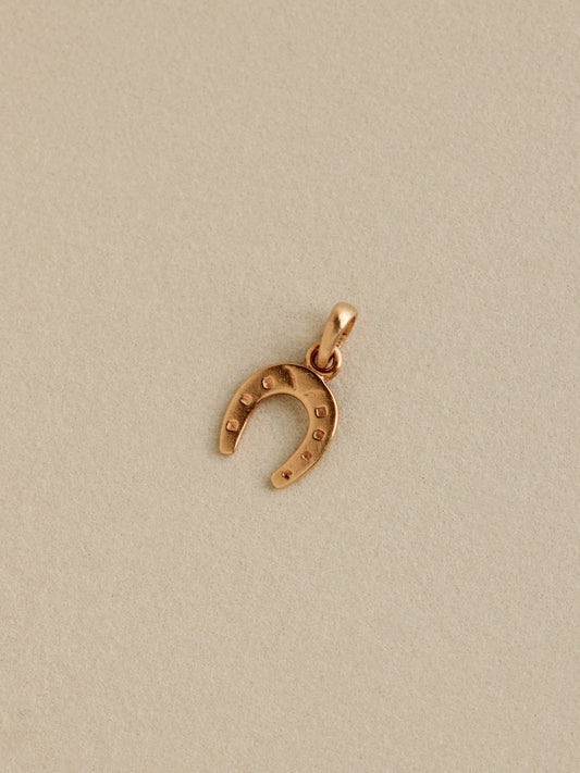 Lucky Horseshoe Charm, 14k