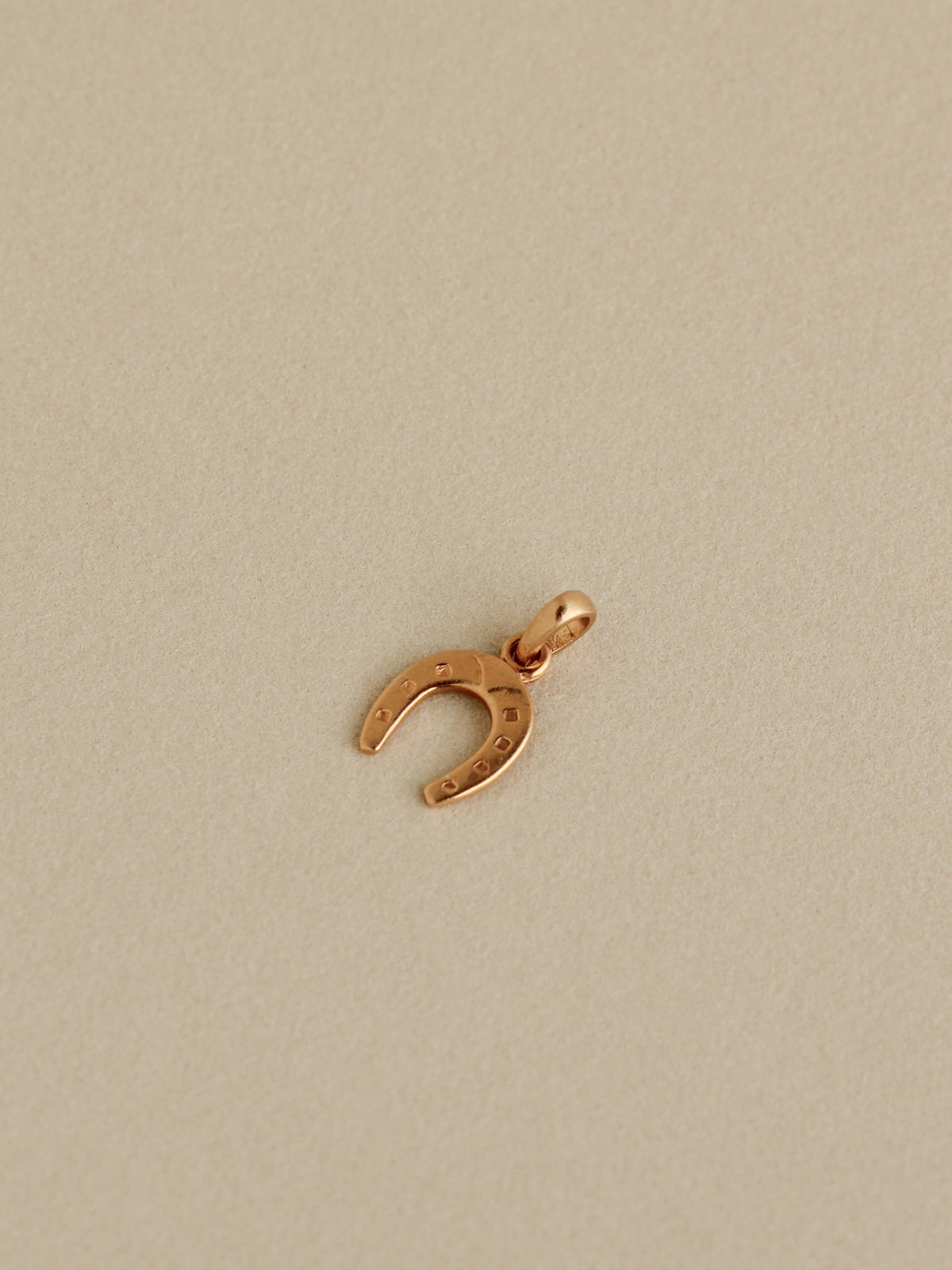 Lucky Horseshoe Charm, 14k