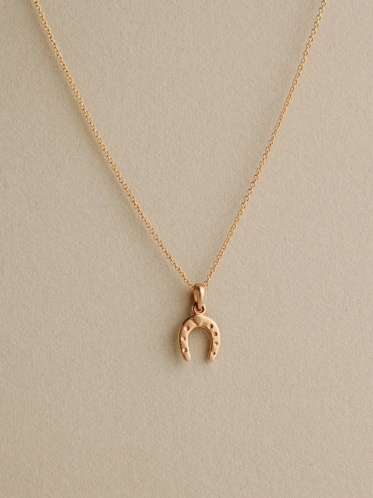 Lucky Horseshoe Charm, 14k