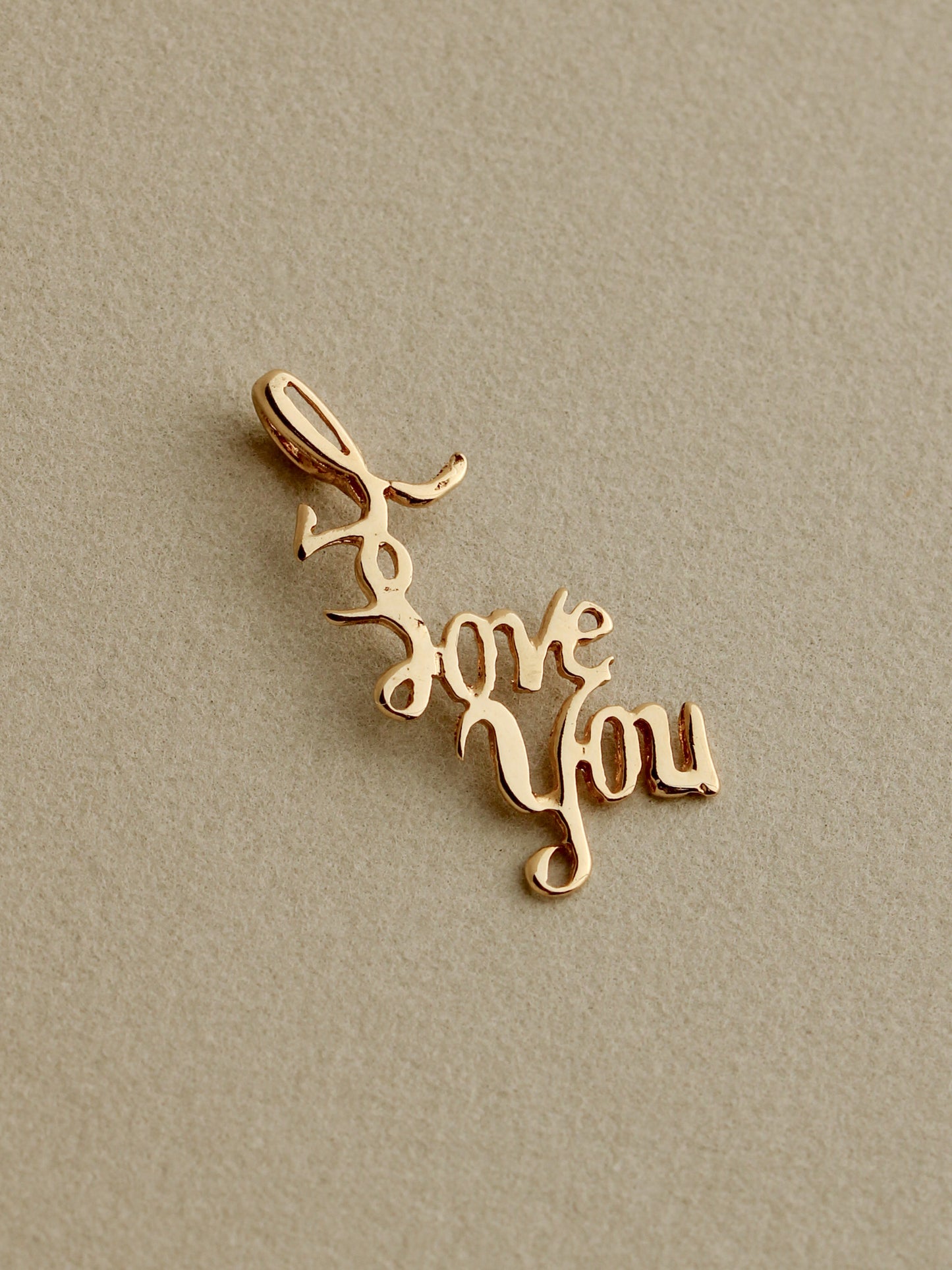 "I Love You" Charm, 14k