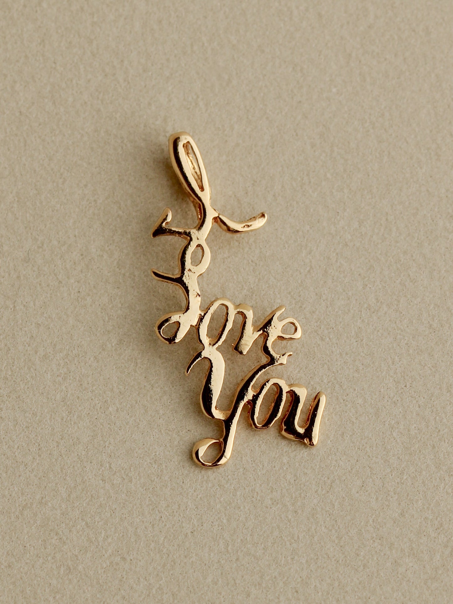 "I Love You" Charm, 14k