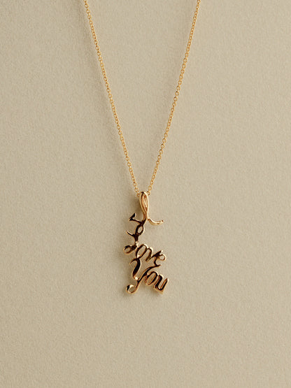 "I Love You" Charm, 14k