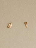 Lock & Key Studs, 14k