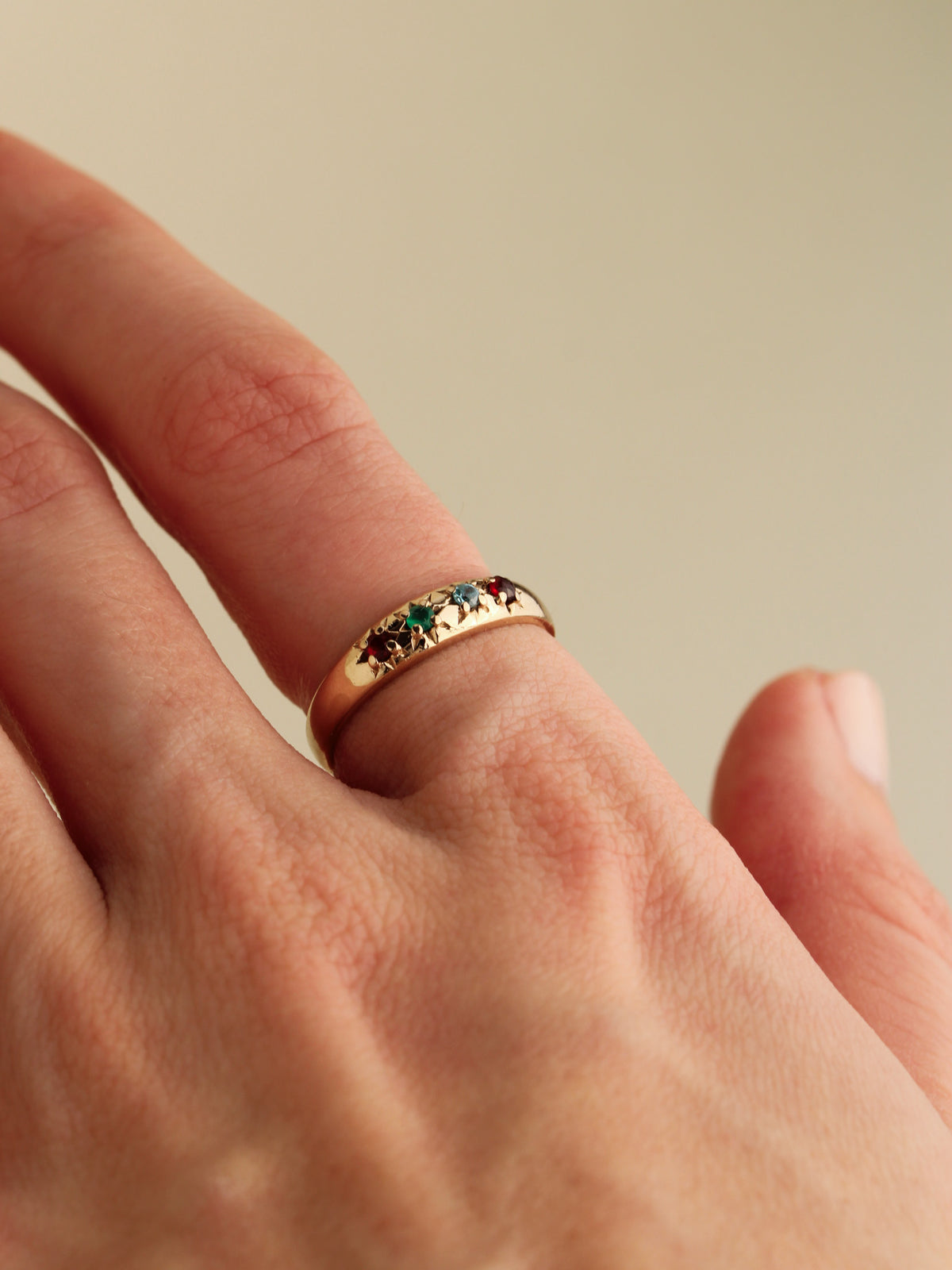 Gemstone Stacker Ring, 10k