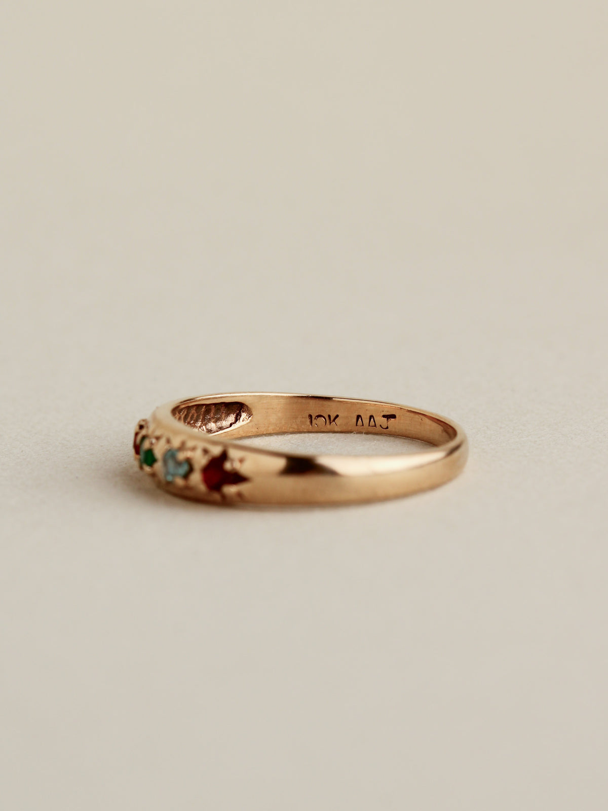 Gemstone Stacker Ring, 10k
