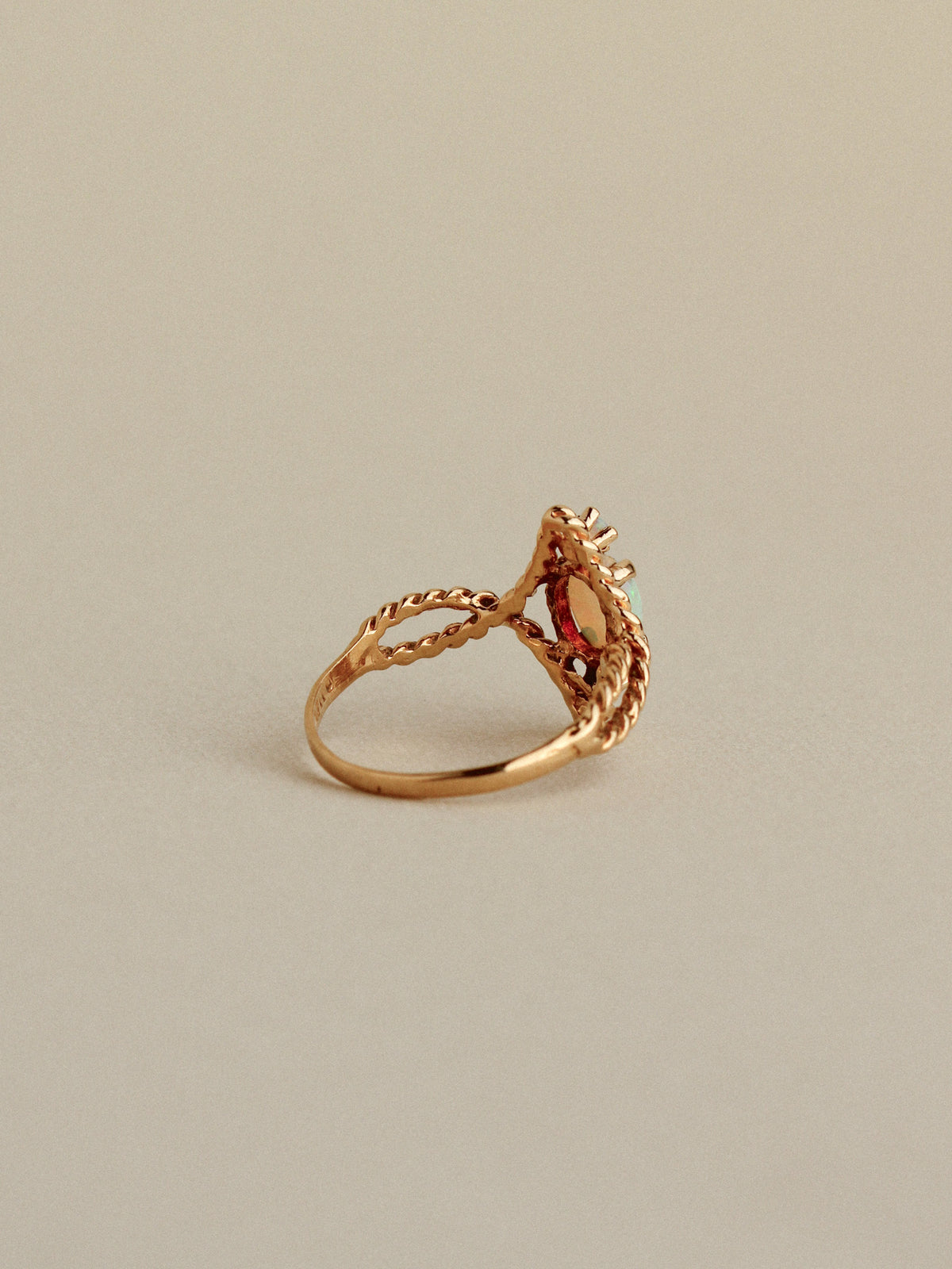 Twisted Opal Ring, 14k