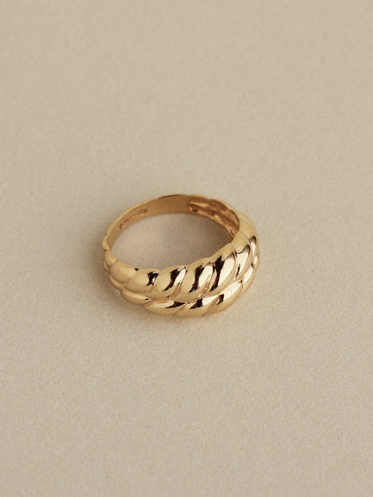 Croissant Dome Ring, 10k